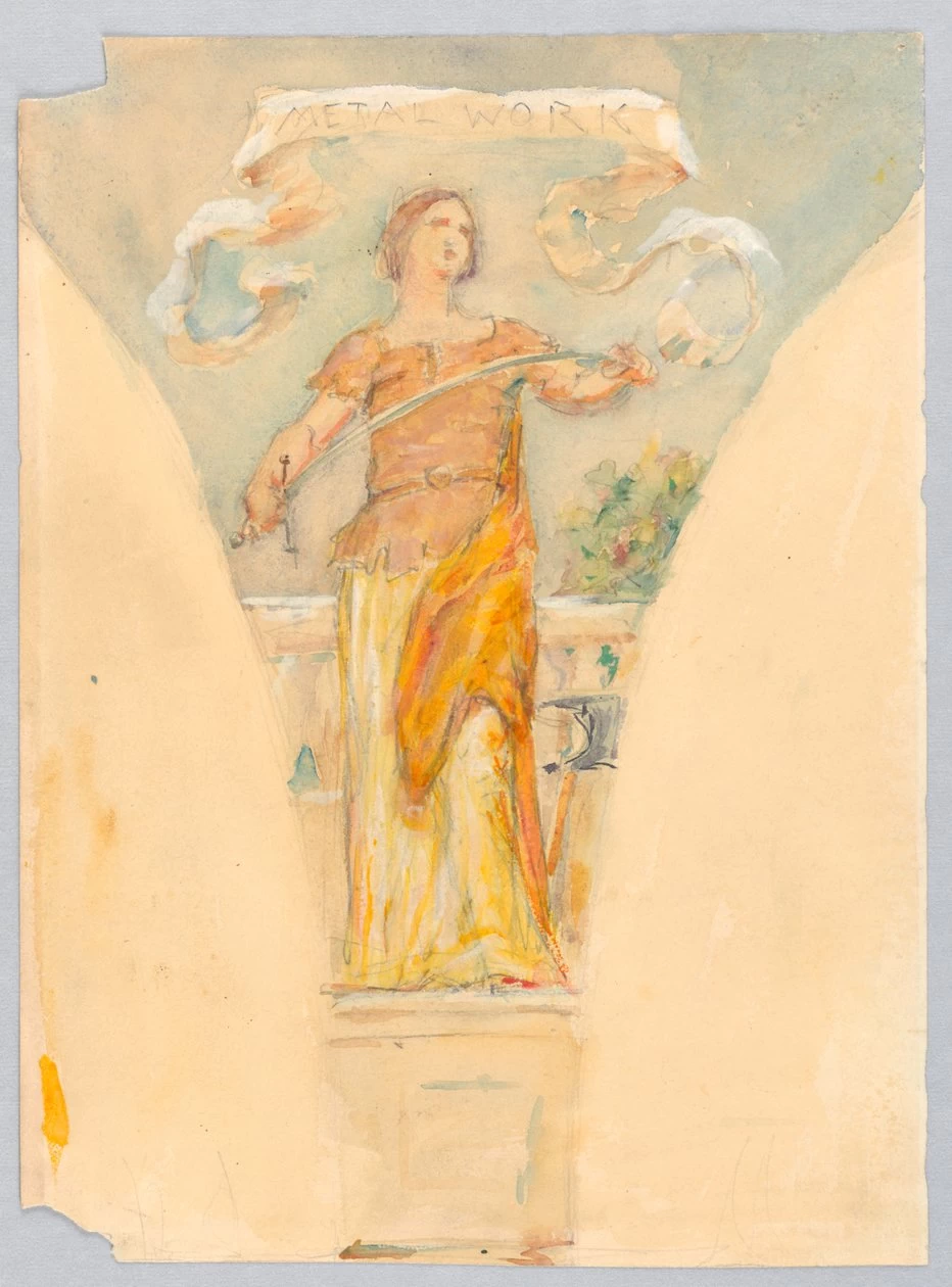 Personificazione di Lavorazione dei metalli, Studio per la Cupola del Palazzo del Manifatturiero, Esposizione Colombiana Mondiale, Chicago - Smithsonian Institution, Gift of Mrs